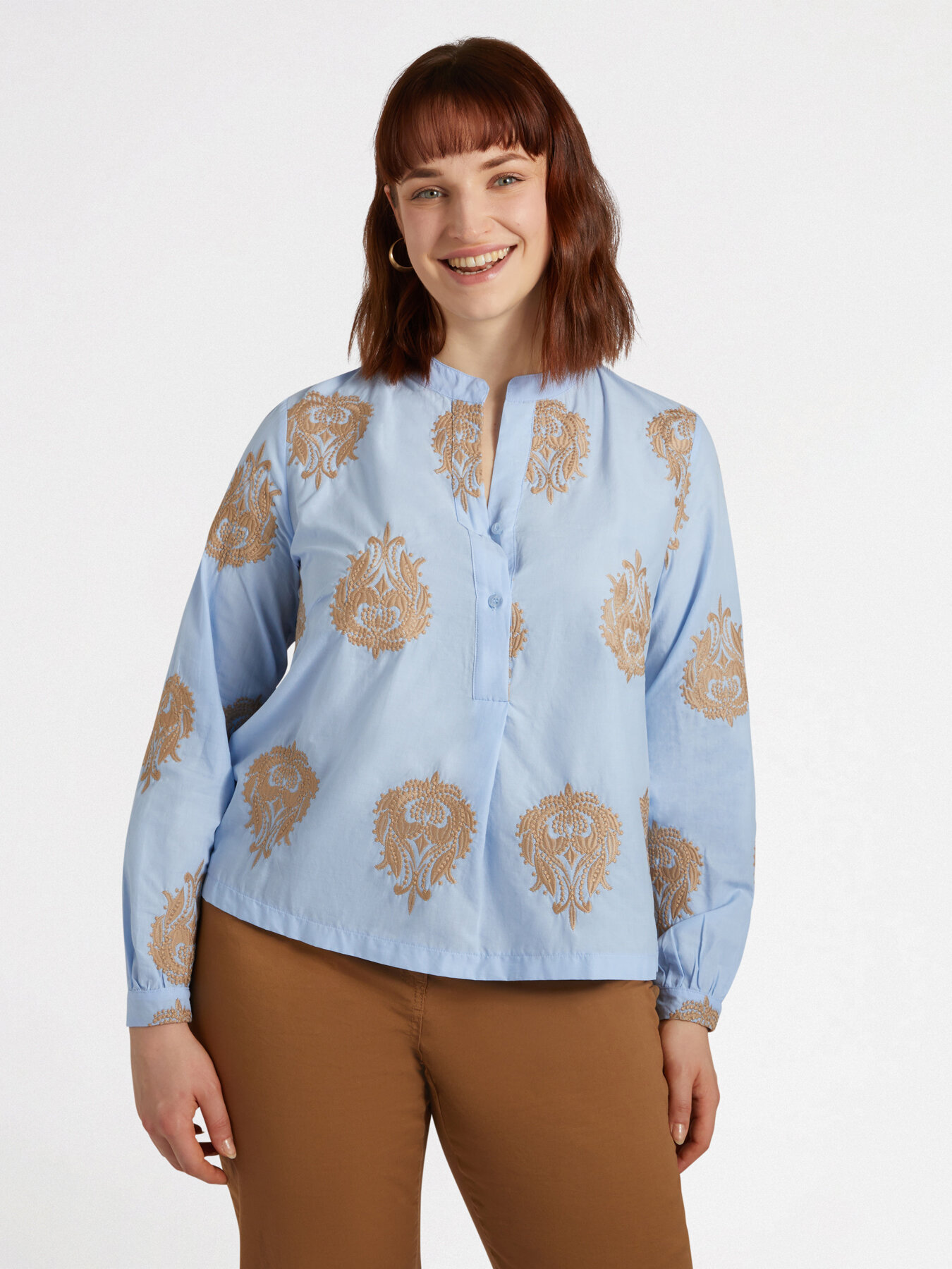 Bluse mit Ethno-Stickereien image number 0