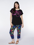 T-shirt with jumbo embroidered flower image number 1