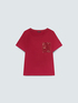 Cotton t-shirt with crochet pocket and sequins image number 4