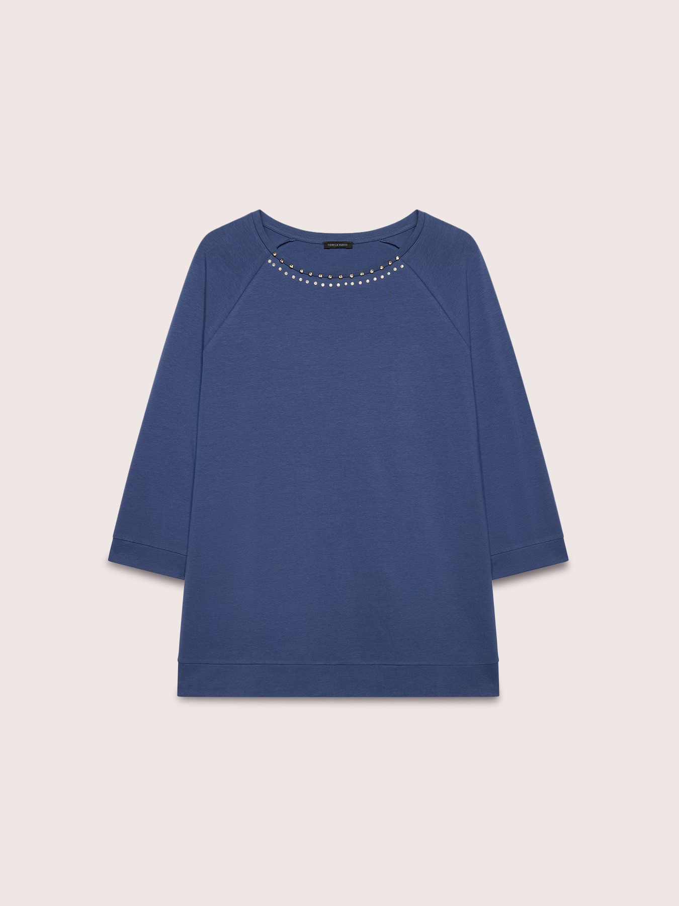 T-Shirt aus Baumwolle mit Strasssteinen und Nieten image number 4