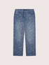 Straight jeans with jacquard embroidery image number 4