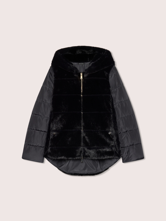Two-material fleece jacket