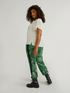 Floral trousers with black trims image number 1