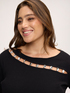 Boat-neck sweater with jewel embellishments image number 3