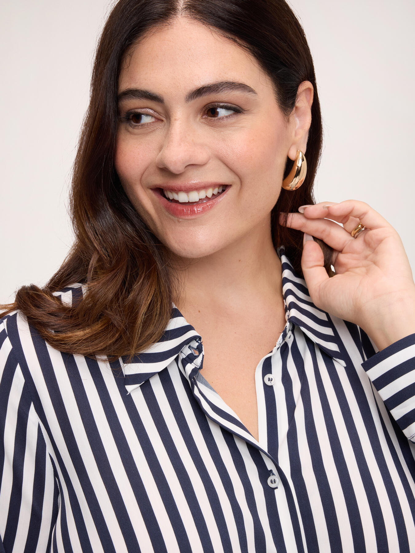 Striped viscose shirt image number 3