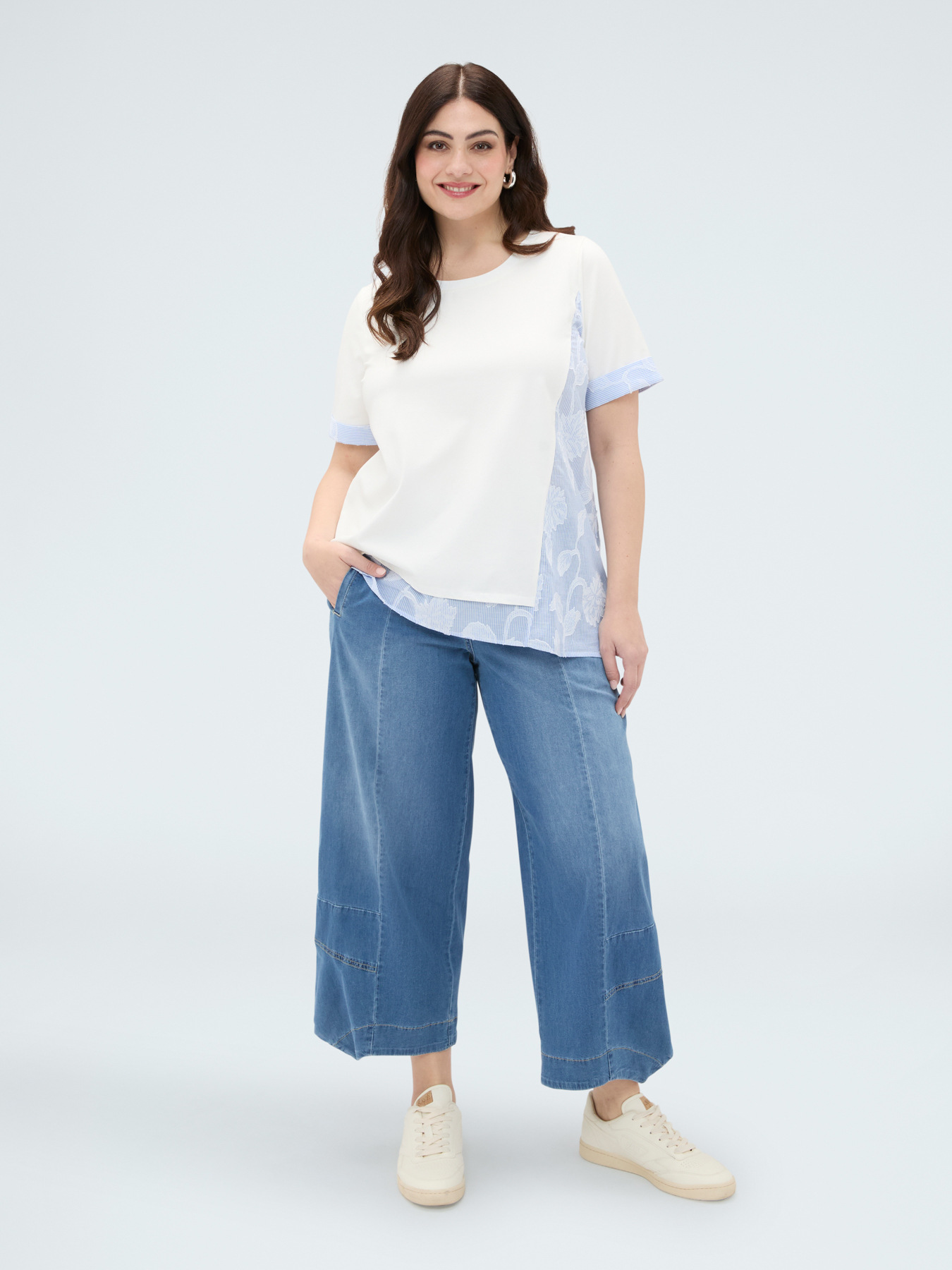 Jeans baggy in denim effetto washed image number 2
