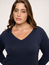 Maglia scollo a V in misto viscosa image number 3