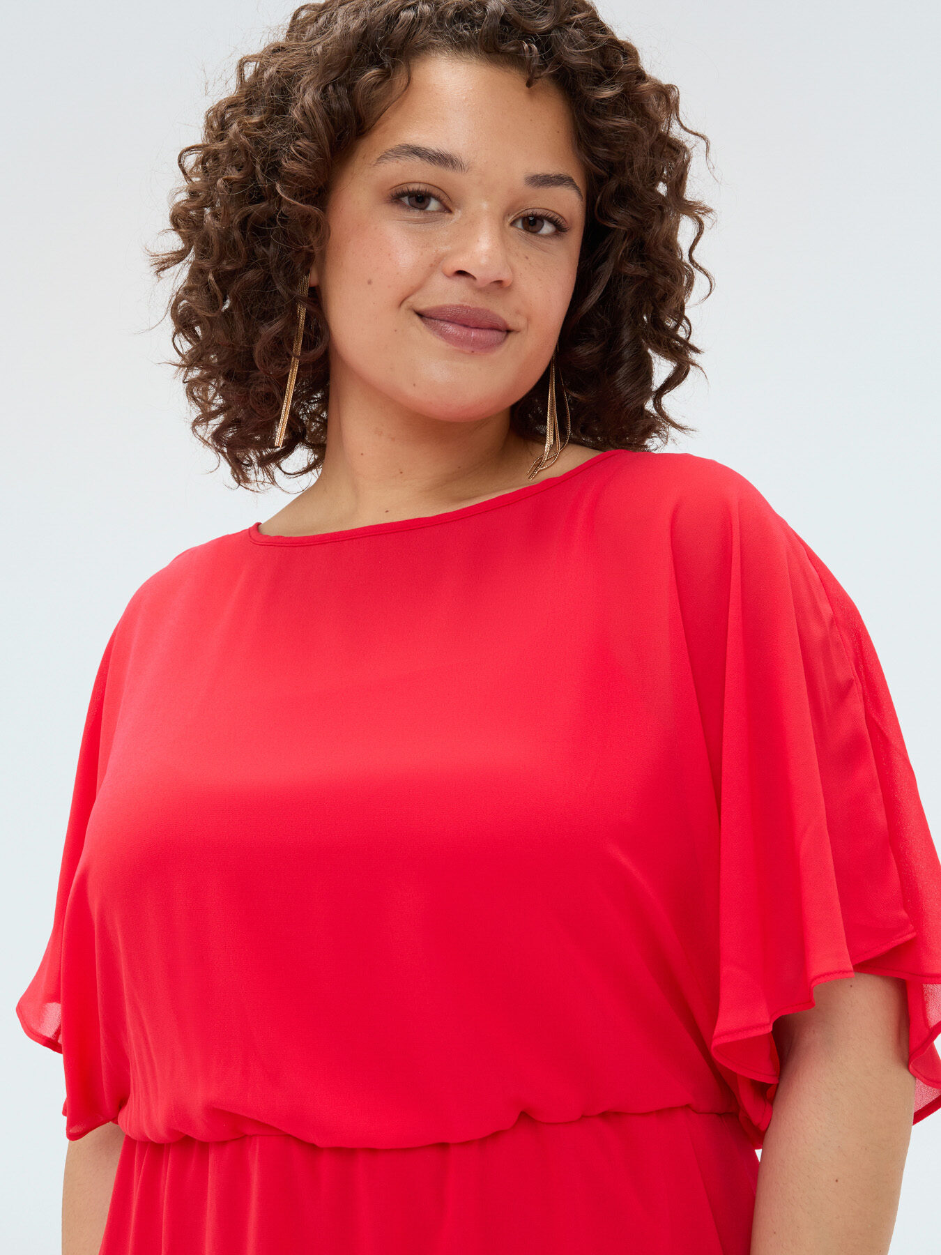 Georgette dress with asymmetric hem image number 3