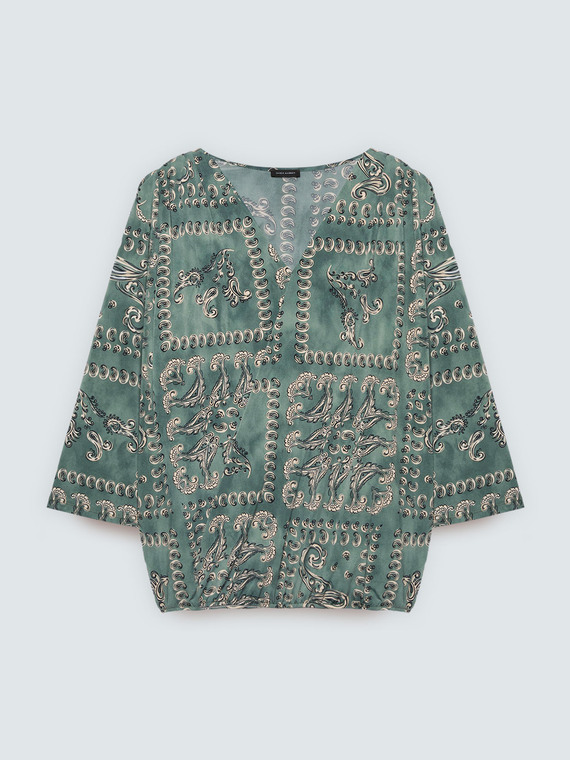 T-shirt in jersey con stampa paisley