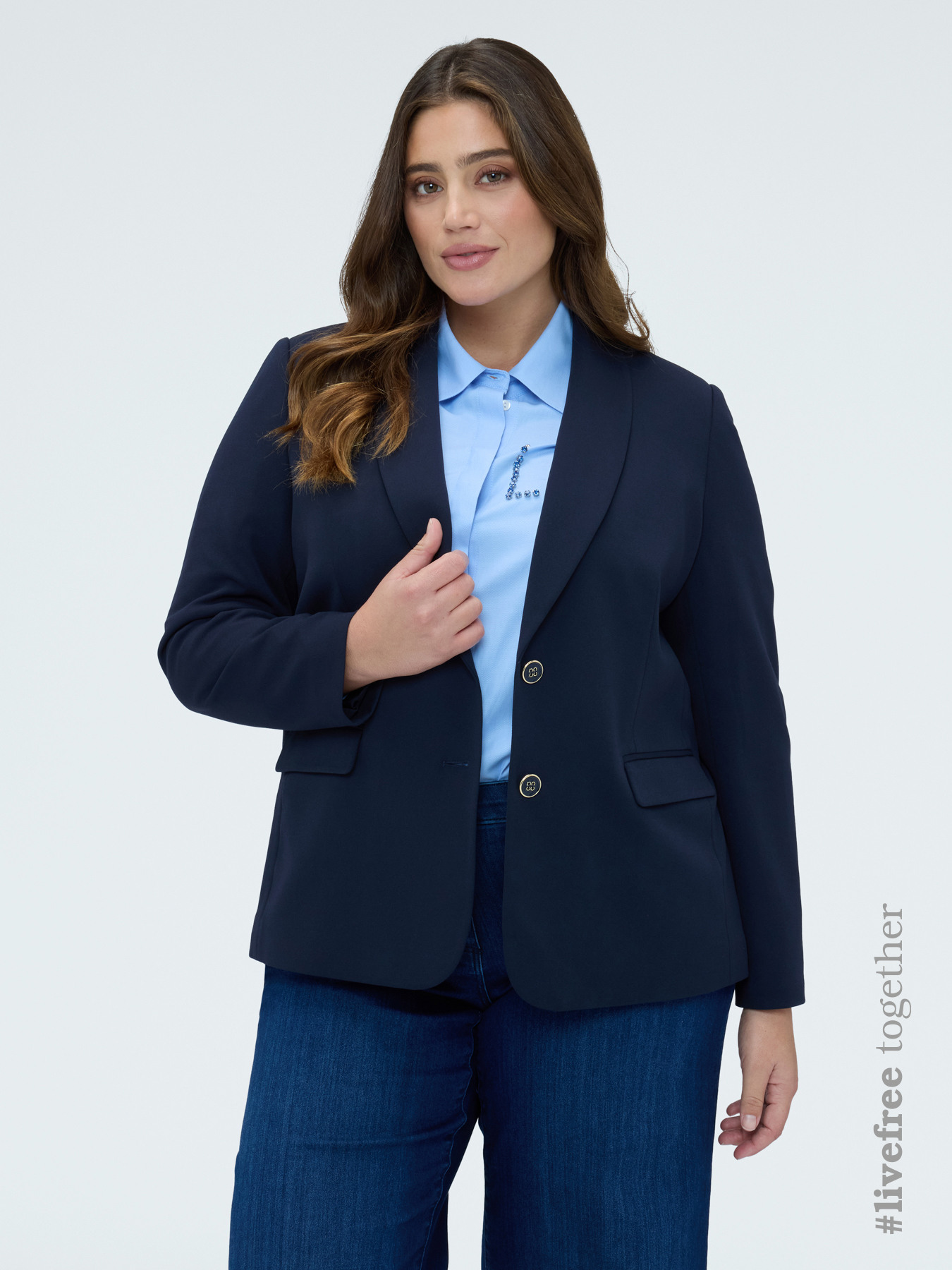 Fitted blazer in stretch fabric image number 0