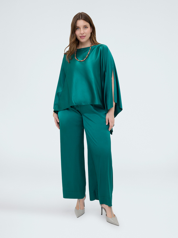 Asymmetric design satin shrug