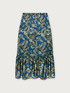Long skirt with tropical print image number 3