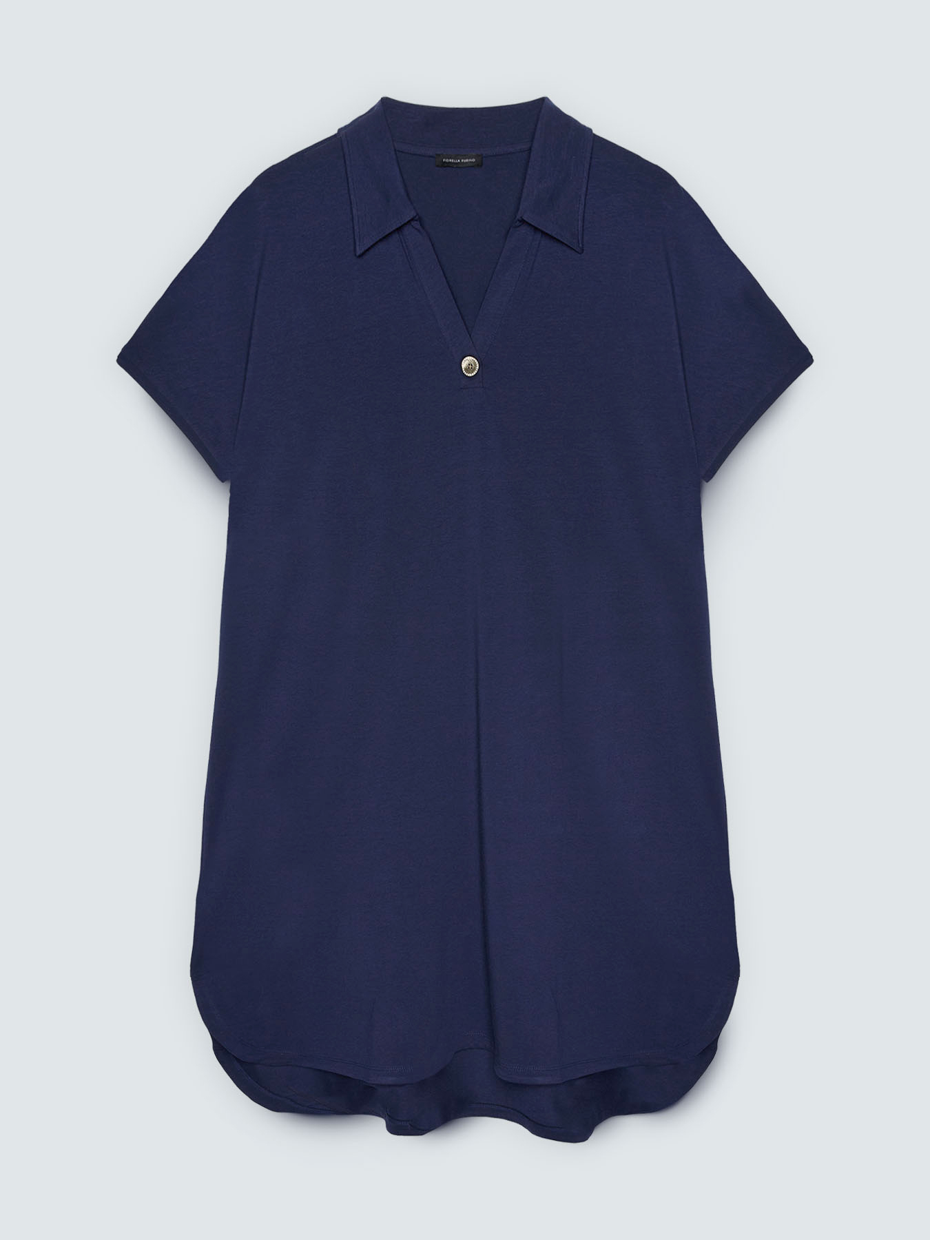 Dress with polo collar and jewel button image number 4