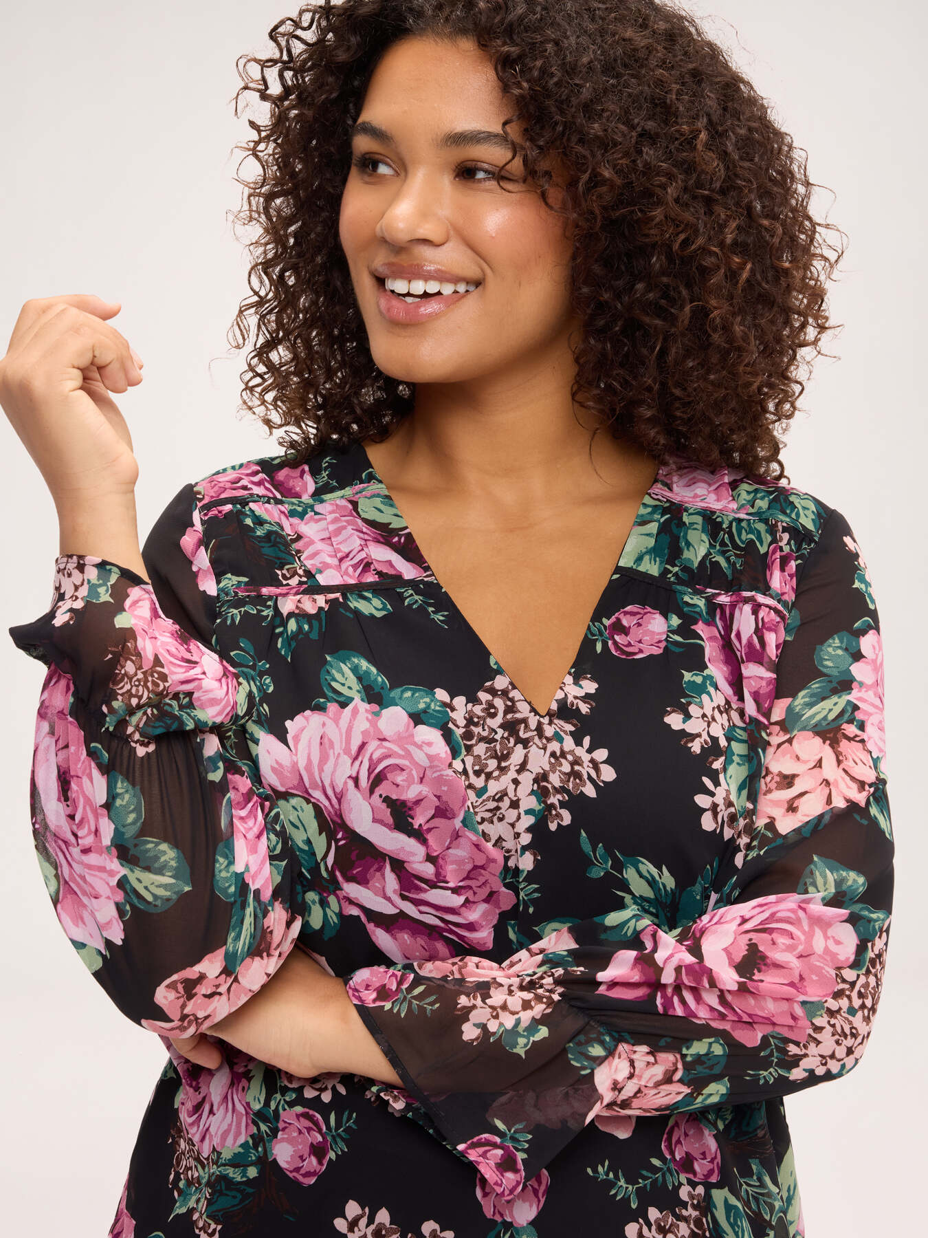 Blouse &agrave; imprim&eacute; fleuri image number 3