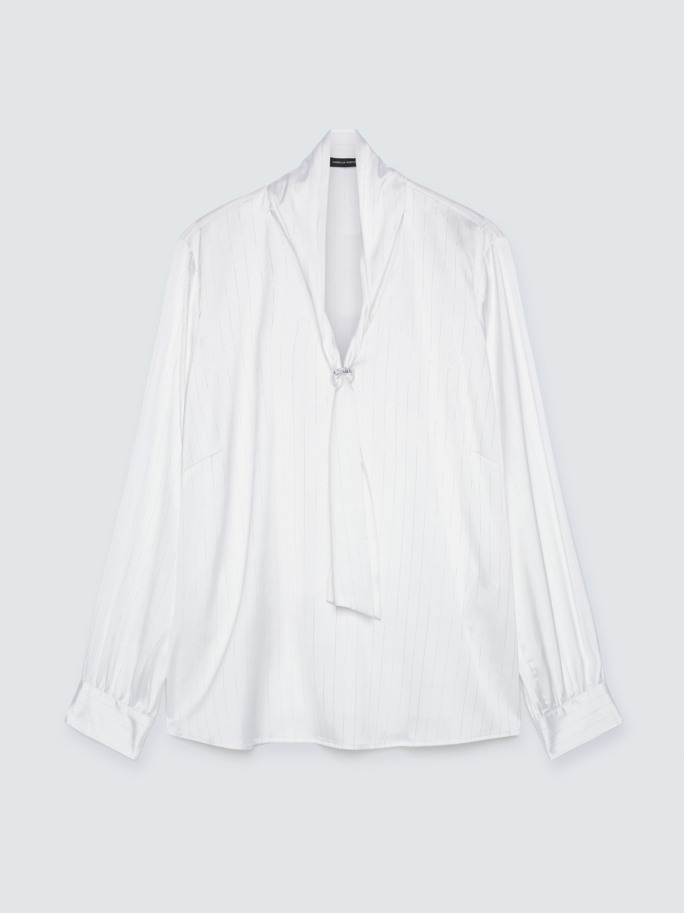 Satin blouse with tie image number 4