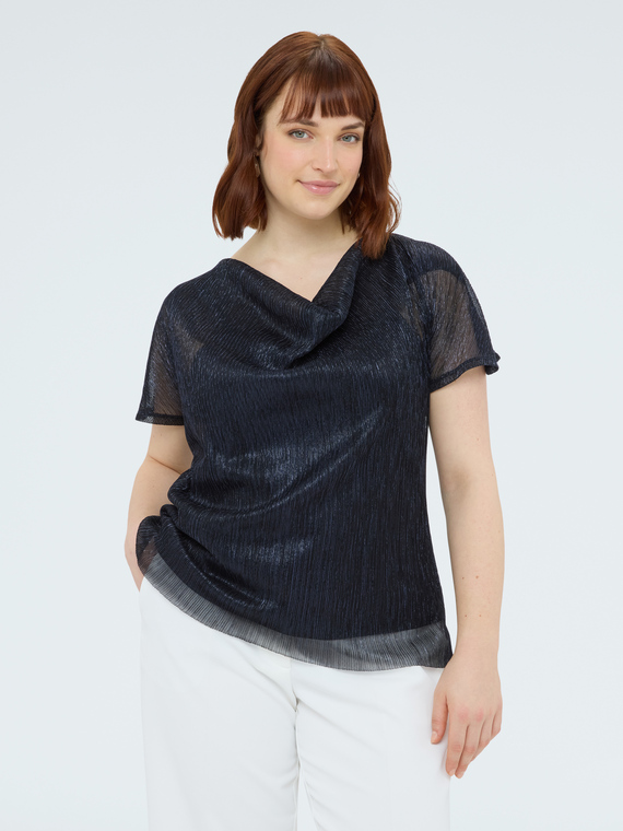 T-shirt lurex con scollo morbido