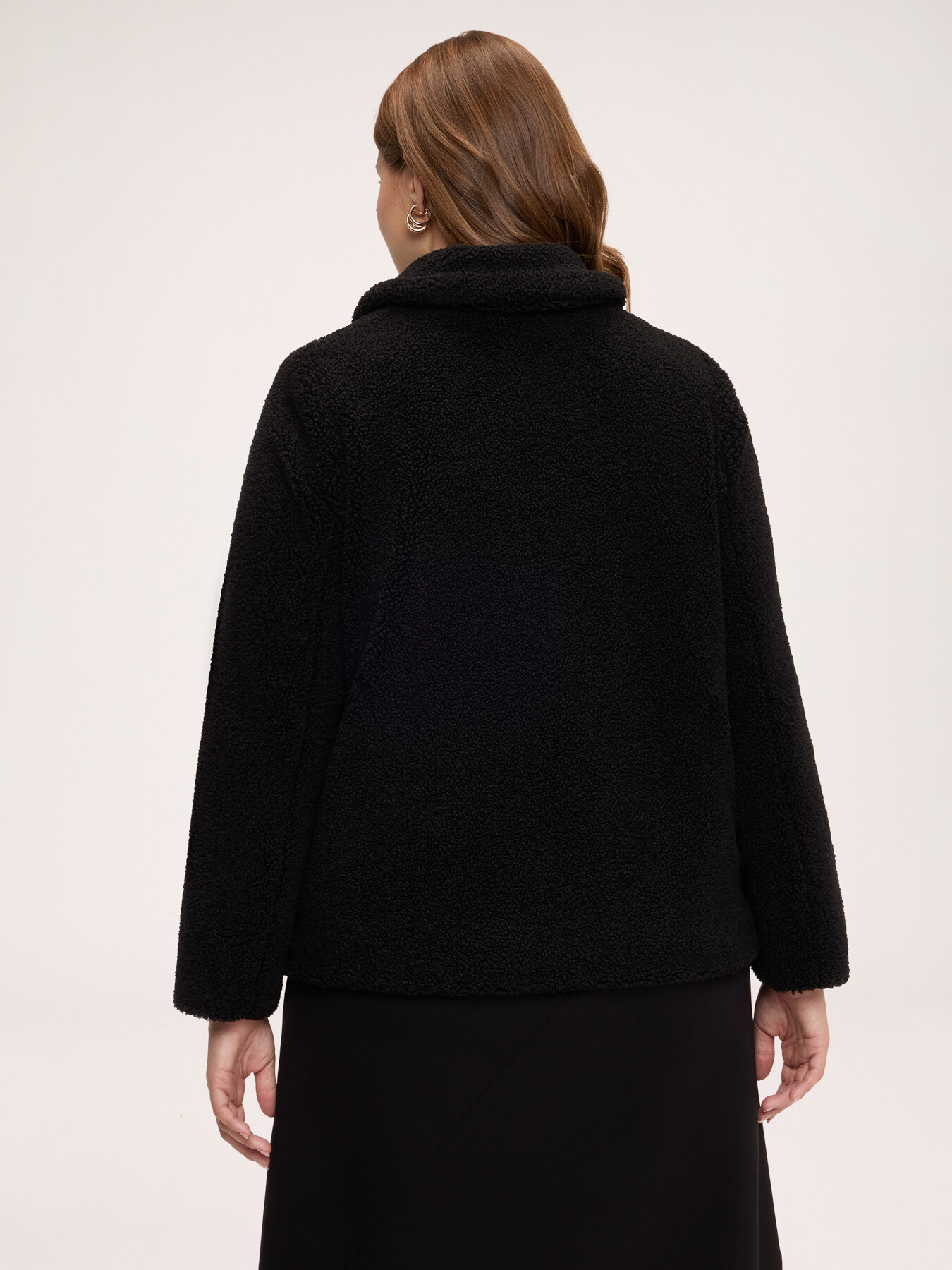 Teddy-effect jacket with shirt collar image number 1