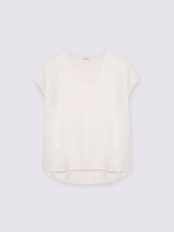 T-shirt bimati&egrave;re avec col en V