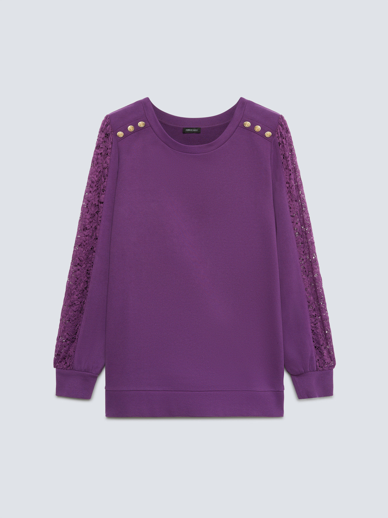 Sudadera con botones y aplicaciones de encaje image number 4