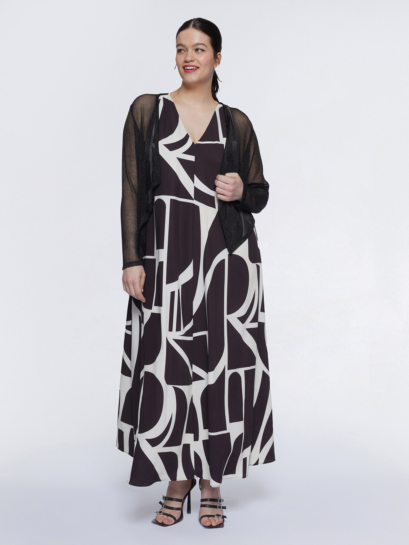 Cardigan aperto in rete image number 2