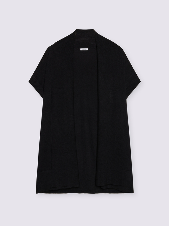 Lange Strickjacke aus feinem Strick mit kurzen &Auml;rmeln