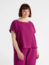 Boxy-Bluse aus mattem Satin image number 2