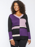 Pull color block avec col en V image number 0