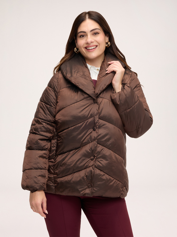 Down jacket with shawl collar