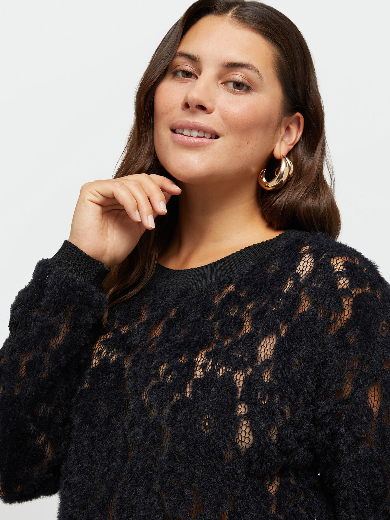 Soft lace effect t-shirt image number 2