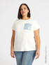 Camiseta con bolsillo en denim bordado con lentejuelas image number 0