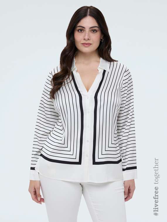 Camisa a rayas con escote en V