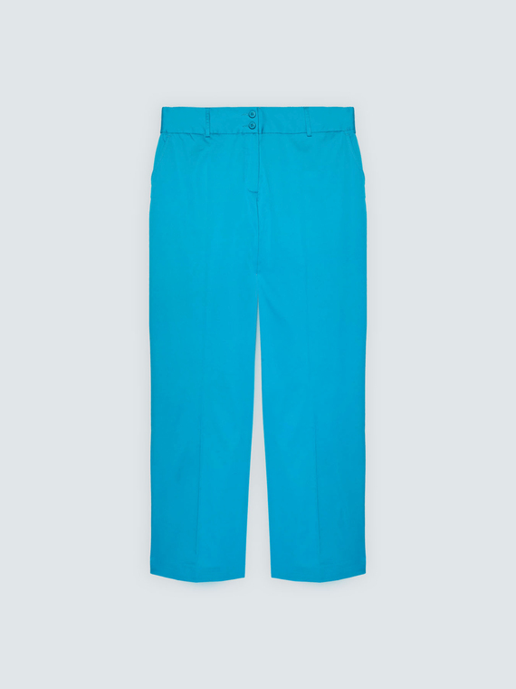 Regular Cotton Blend Trousers