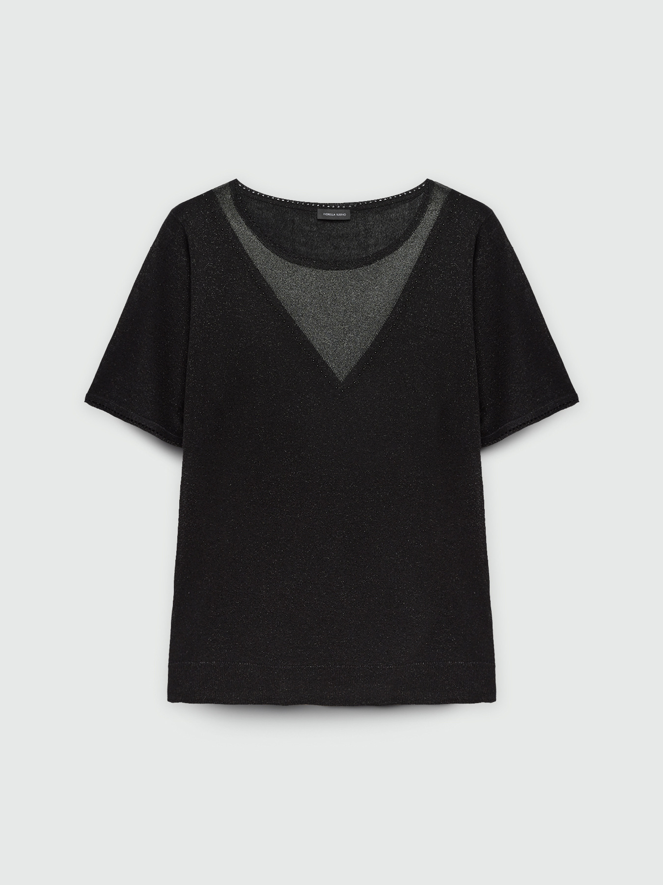 T-shirt lurex con d&eacute;tail sur l&rsquo;encolure image number 4