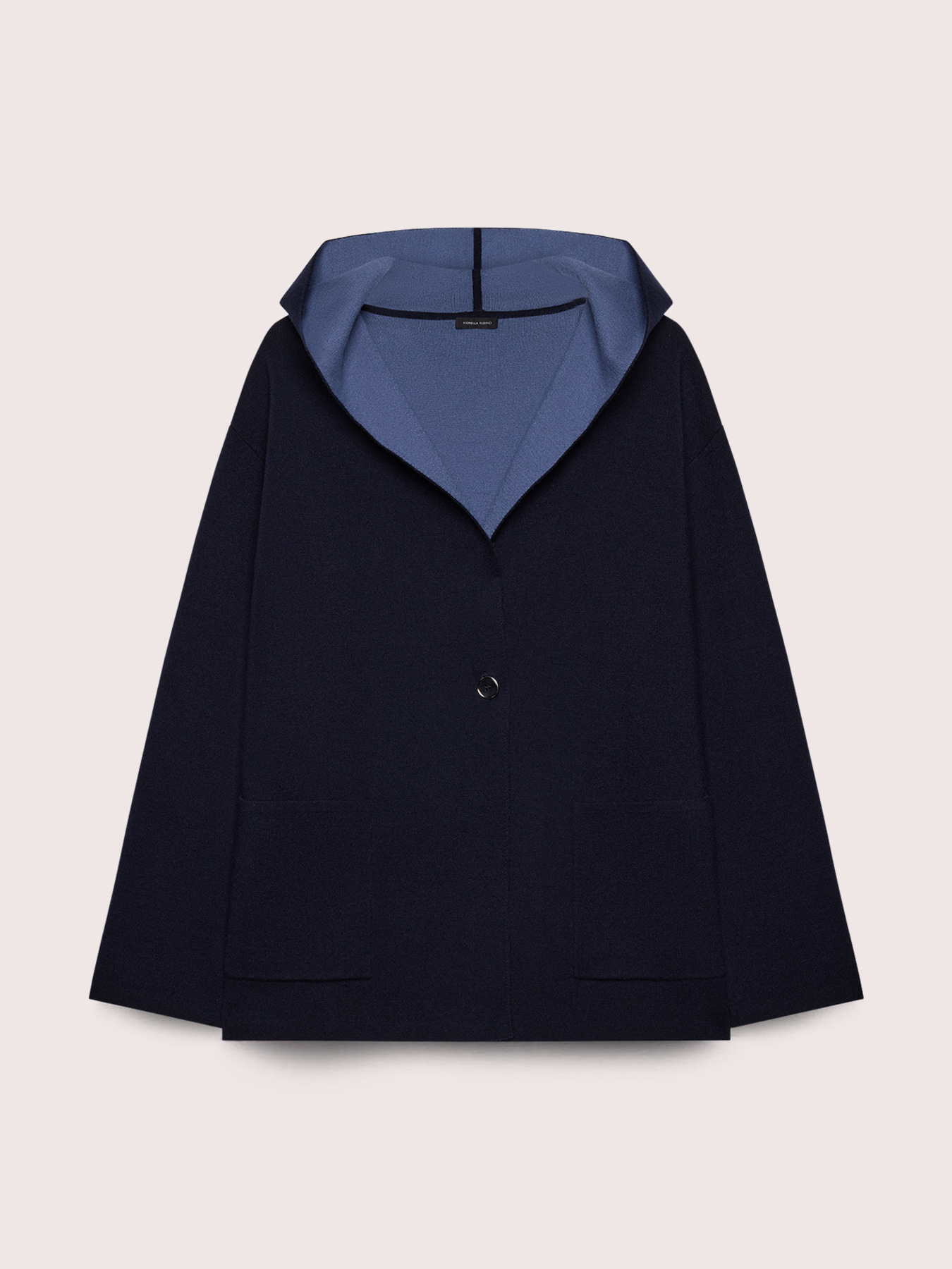 Two-tone knit coat image number 4