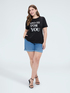 Cotton t-shirt with motivational slogan image number 0