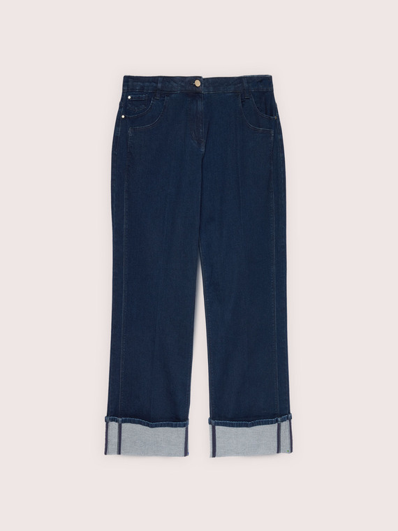 Jean Wide Leg avec maxi revers