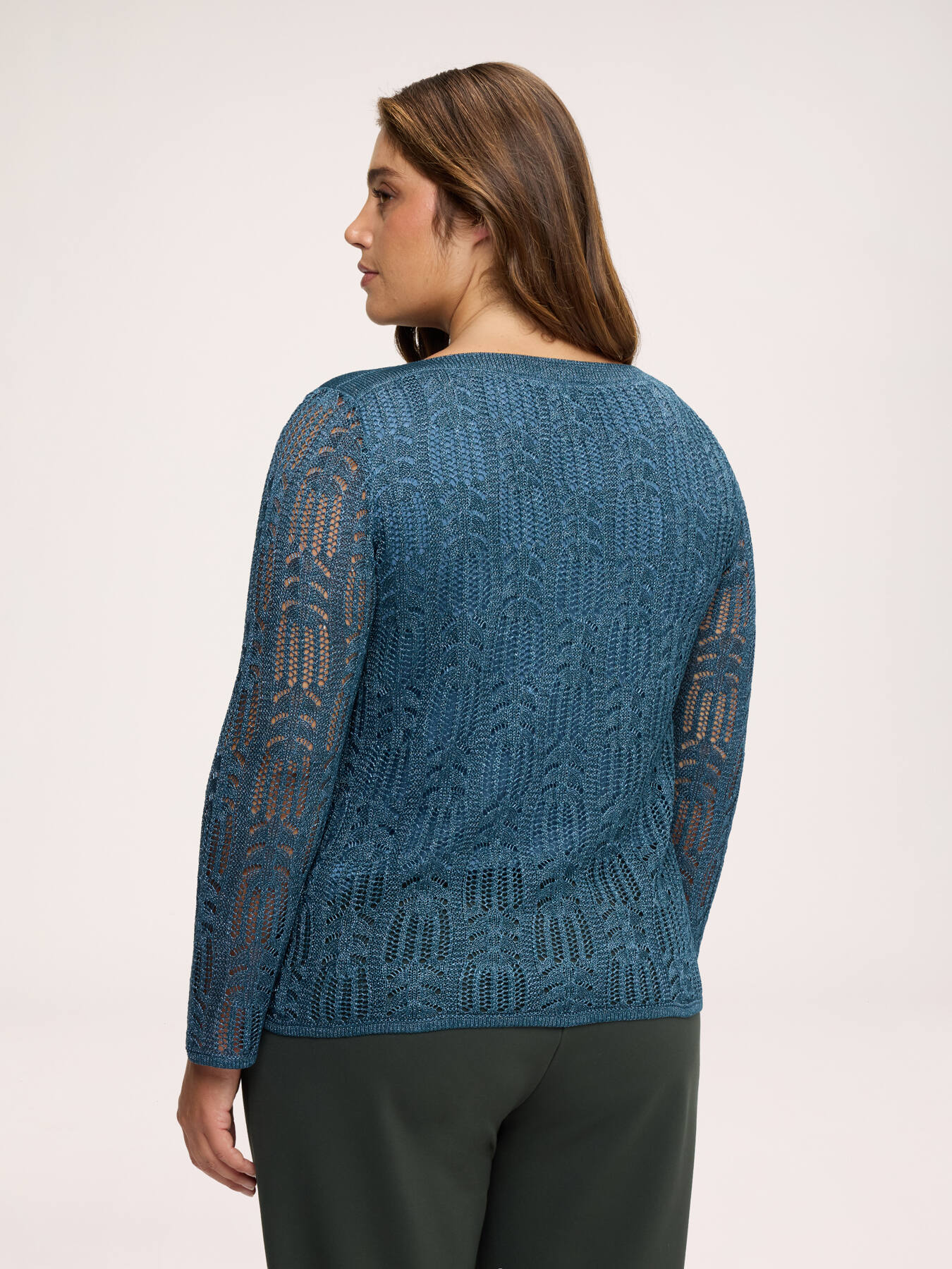 Openwork viscose blend sweater image number 1