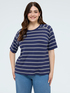 Striped viscose blend jersey T-shirt image number 0