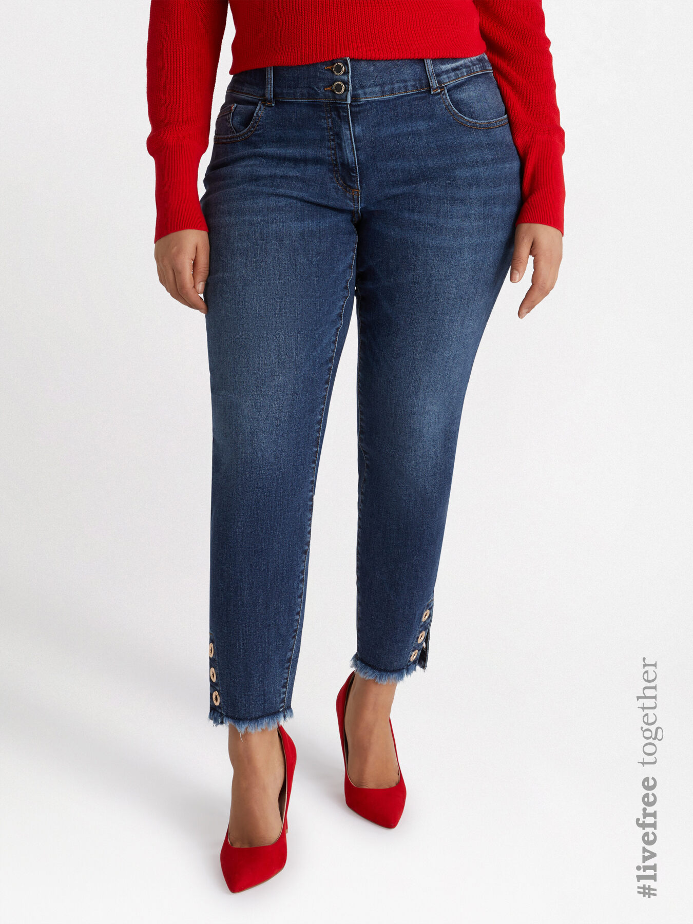 Jeggings con ojales en la parte inferior image number 0