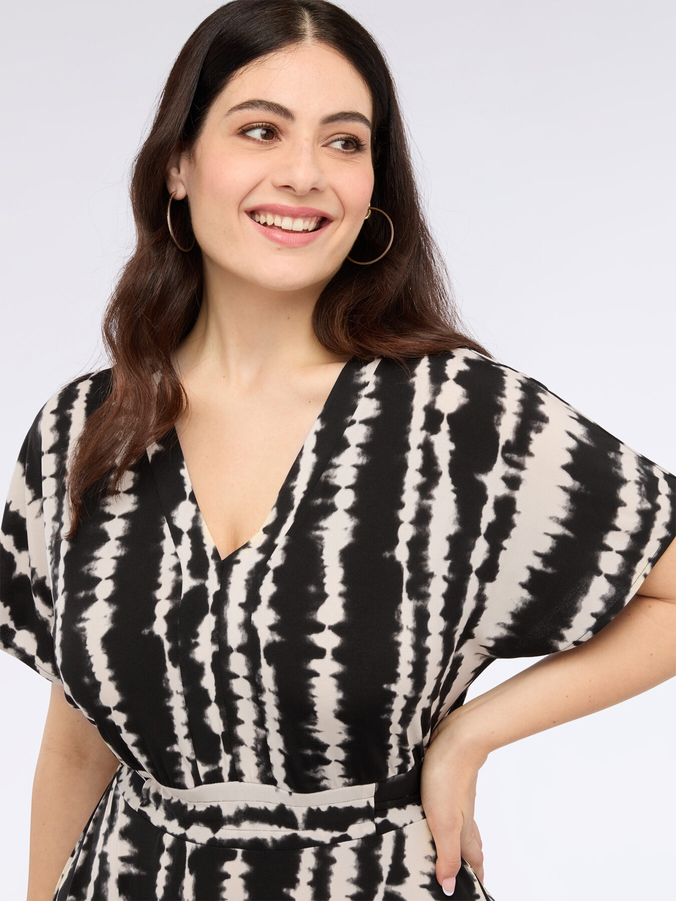 Langes Kleid mit Batik-Print image number 3