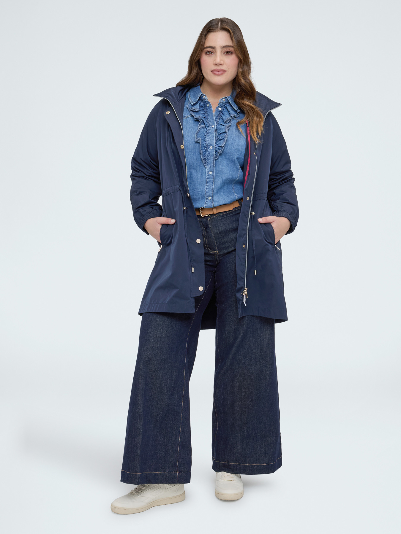 Denim shirt with ruffles image number 4
