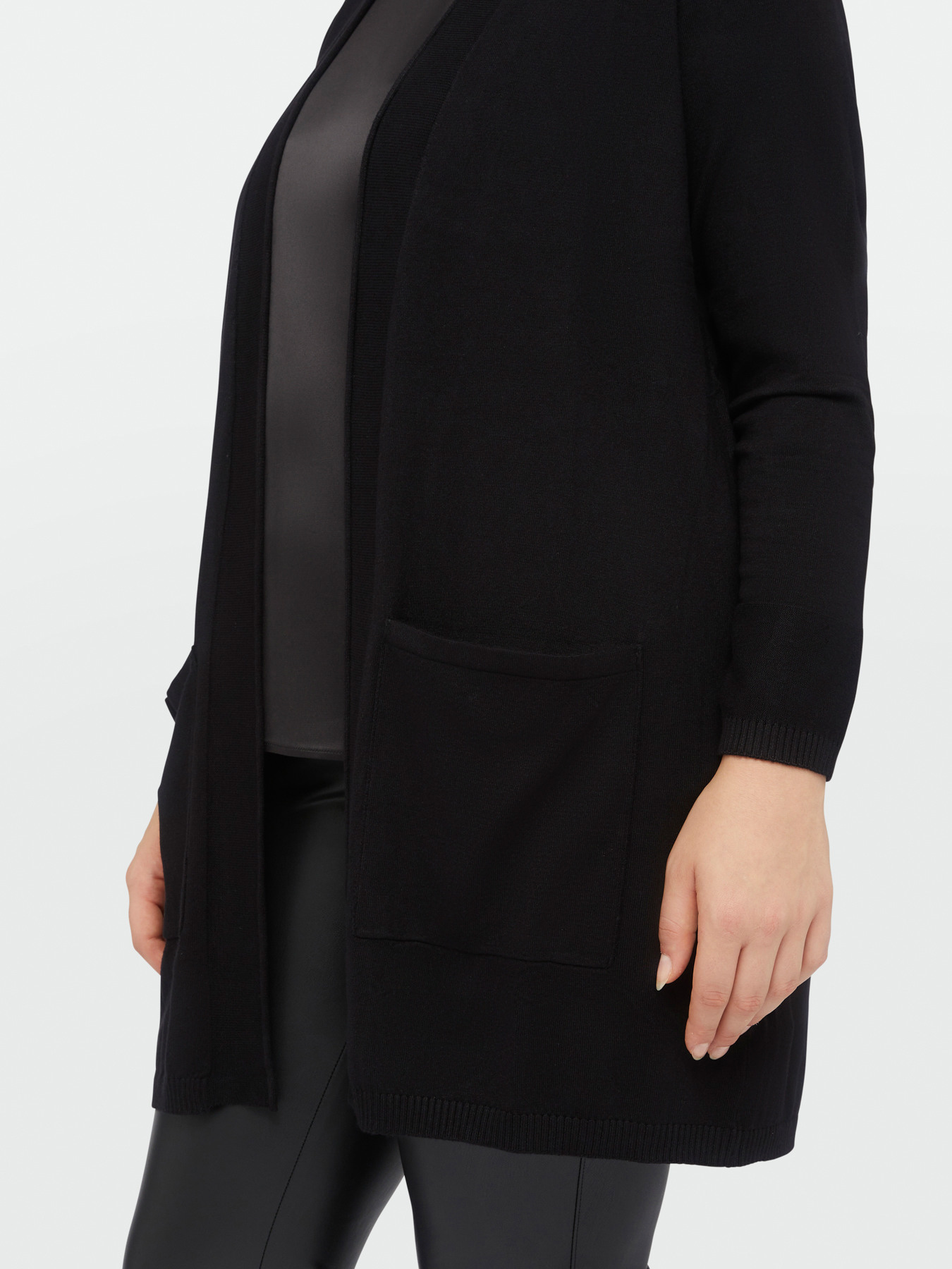 Long open front cardigan image number 3