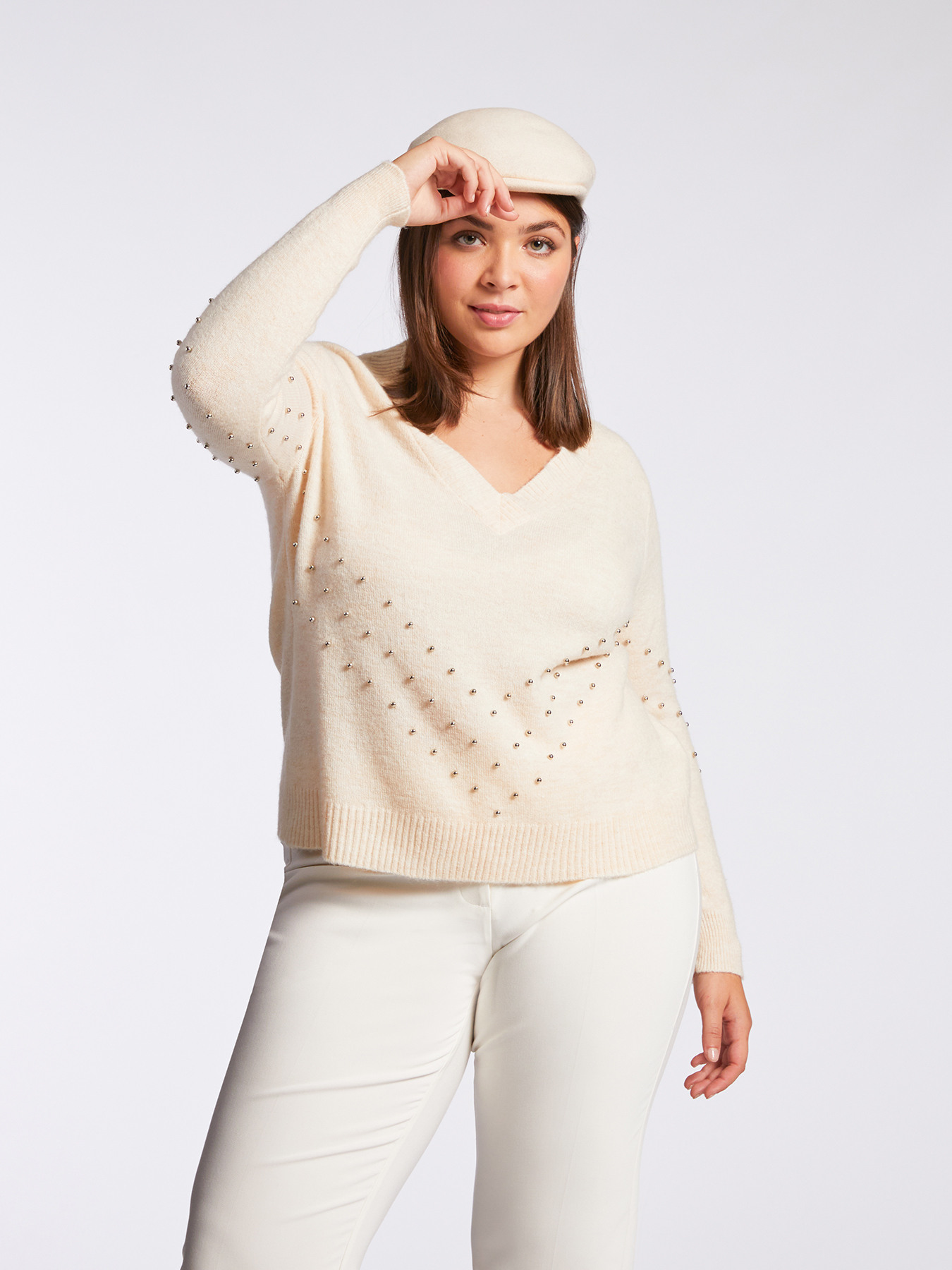Sweater with ball studs image number 0