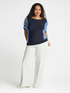 Sweater with short striped sleeves image number 0