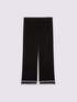 Flare knit pants with fringe image number 1