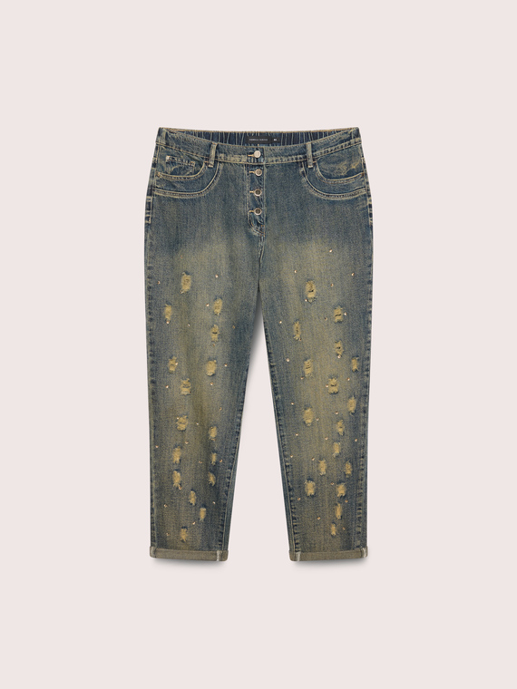 Barrel-Jeans mit Stone-Washed-Effekt