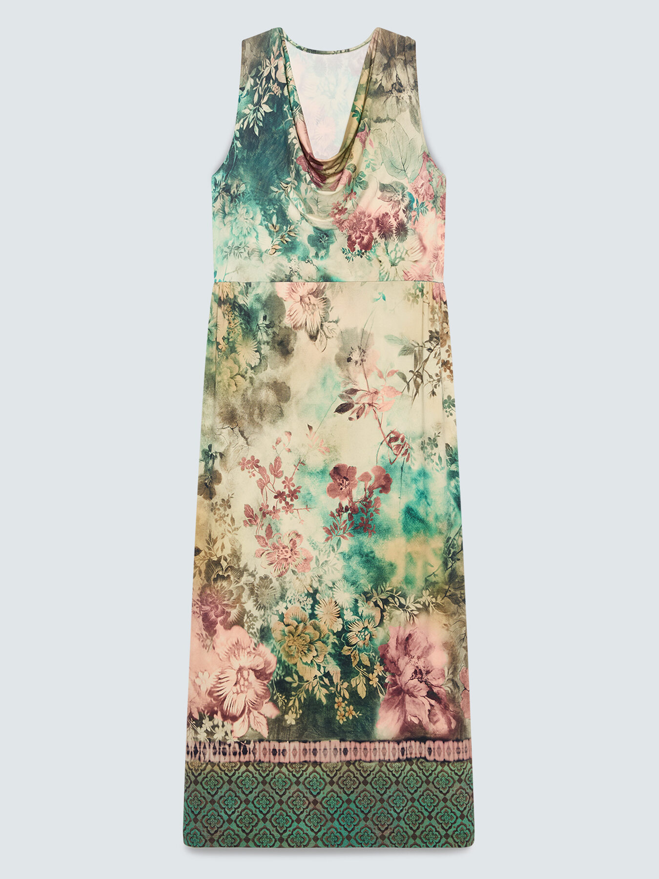 Long flared dress with print image number 4