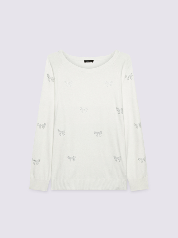 Pullover mit leuchtenden Schneeflocken-Applikationen