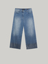 Jeans wide leg cropped Ambra con applicazioni image number 3