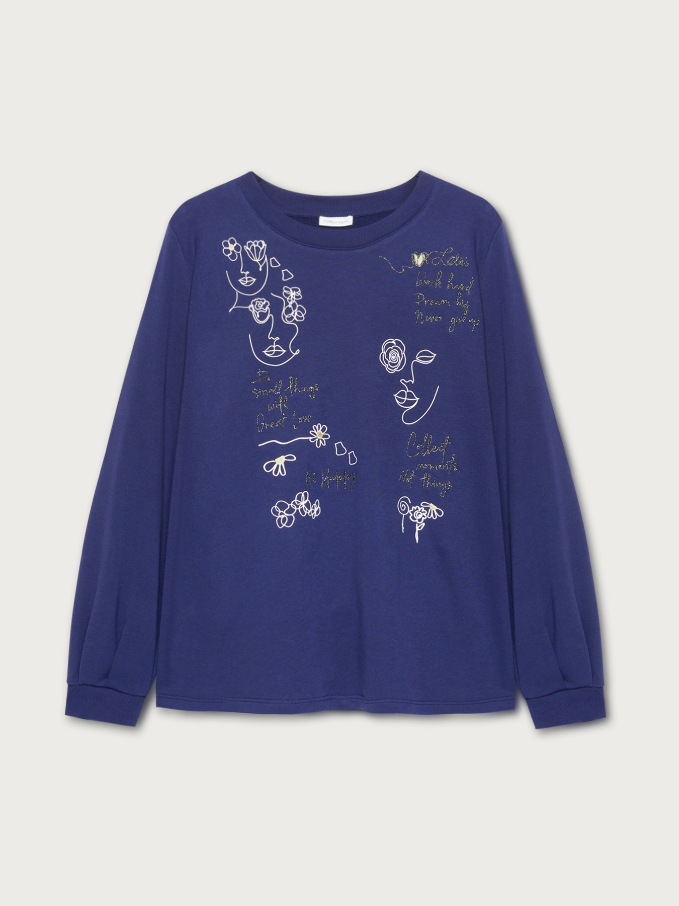 Sweat-shirt &agrave; impression et broderie image number 3